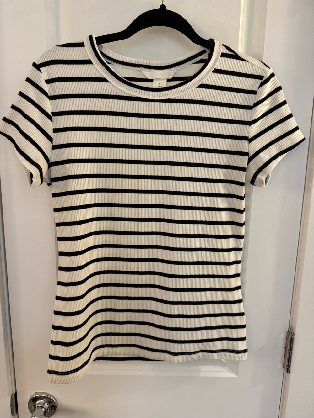 H&M Classic Black & White Stripe Crewneck Tee